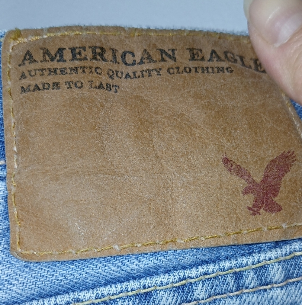 American Eagle Lowrise Bootcut Distressed Denim Jeans Mens 38×32 - Picture 3 of 9